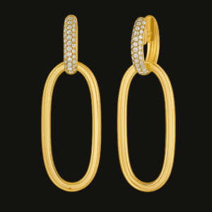 Diamond Link Oval Earrings