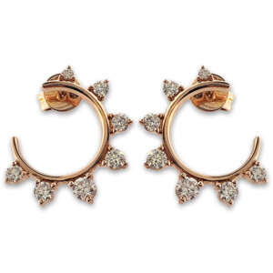 14KT Rose Gold and Diamond "Crown" Earrings