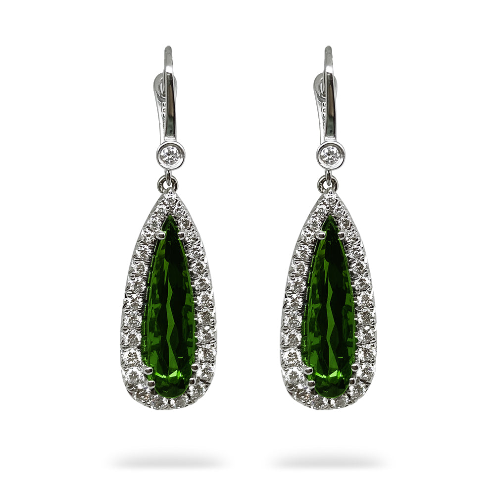 White Gold Tourmaline Earrings