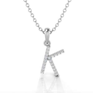 White Gold & Diamond “K” Pendant