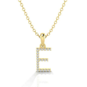Yellow Gold & Diamond “E” Pendant