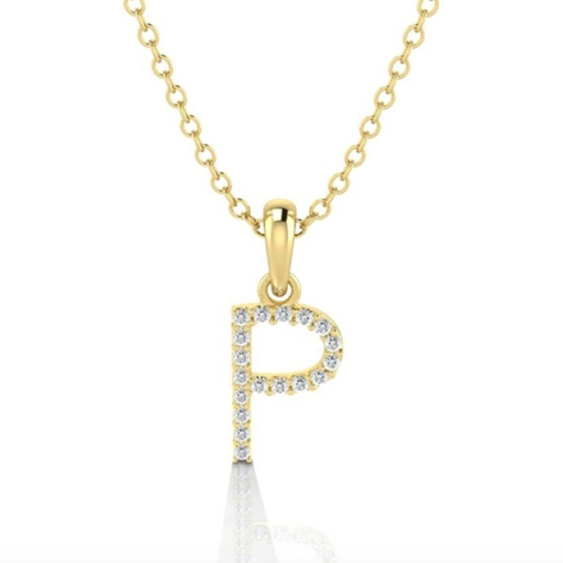Yellow Gold & Diamond “P” Pendant
