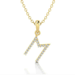 Yellow Gold & Diamond “M” Pendant