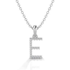 White Gold & Diamond “E” Pendant