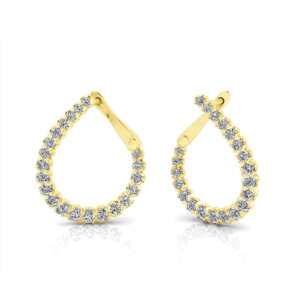 Round Diamond Twist Post Earrings