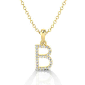 Yellow Gold & Diamond “B” Pendant