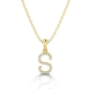 Yellow Gold & Diamond “S” Pendant