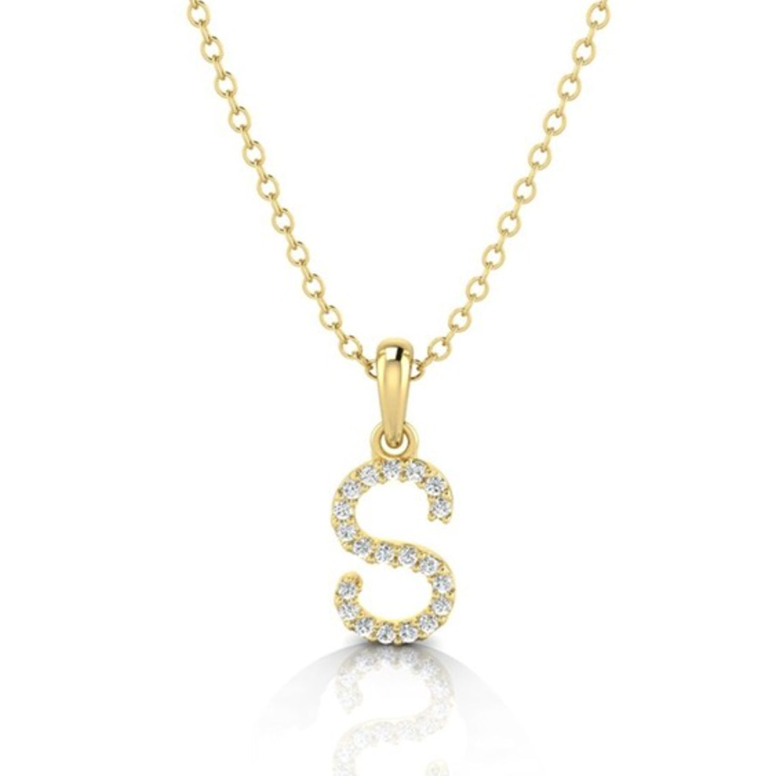 Yellow Gold & Diamond “S” Pendant