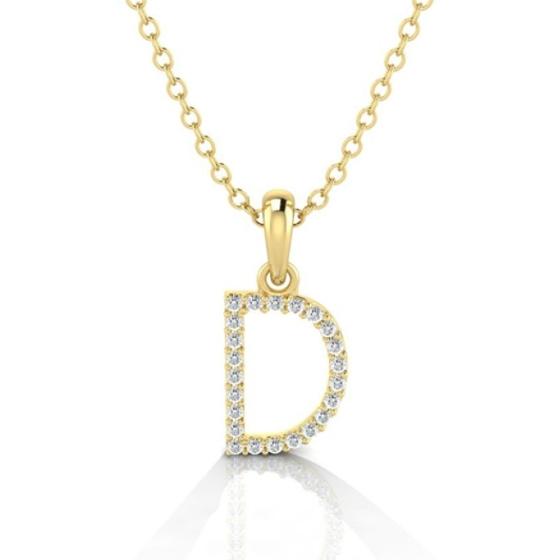 Yellow Gold & Diamond “D” Pendant