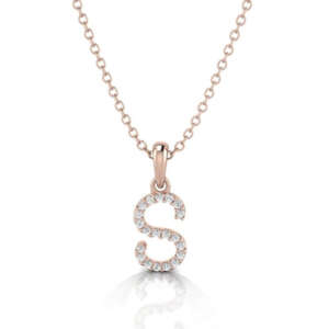 Rose Gold & Diamond “S” Pendant
