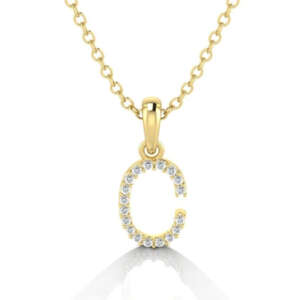 Yellow Gold & Diamond “C” Pendant
